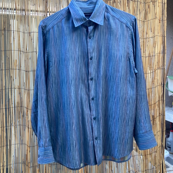 Silk/Cotton Blend Long Sleeve Button Up - Picture 6 of 10